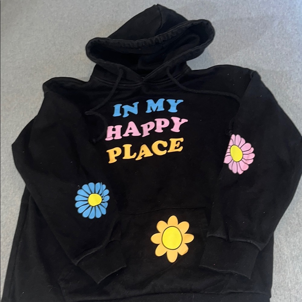 Forever 21 Black and Blue Sweatshirt with Vibrant Graphics